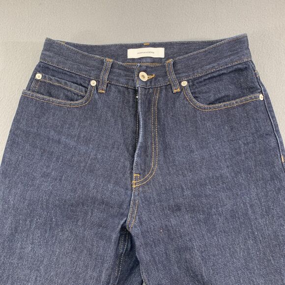 Pomandere Jeans Womens 27 Dark Wash Blue Mom High Rise Straight Leg Cotton Denim - Picture 2 of 15